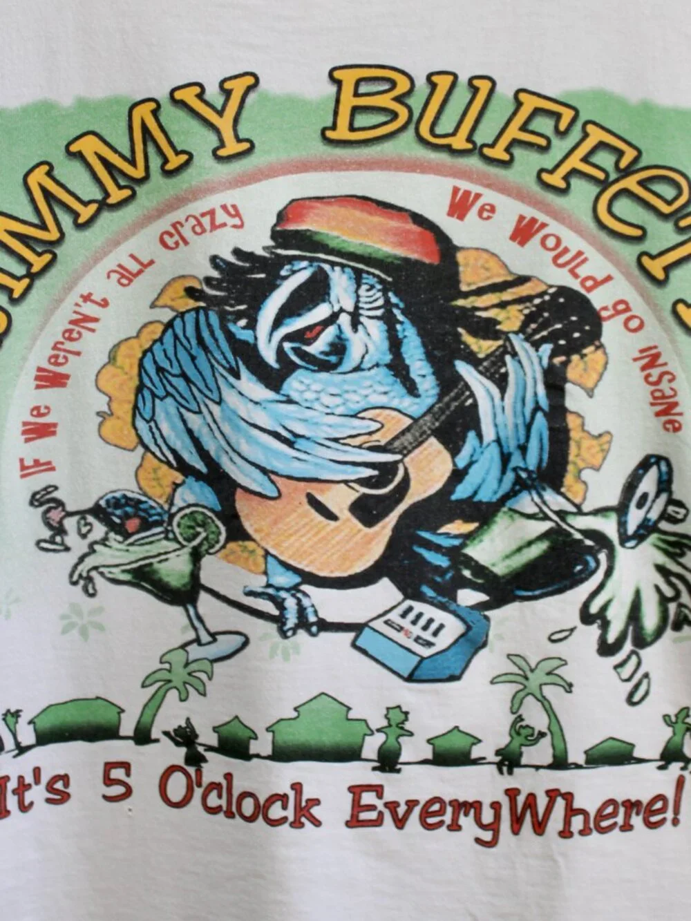 Jimmy Buffett Tour 2004 VTG Delta Pro Graphic White Boxy T-Shirt Mens Size Large - Picture 4 of 5